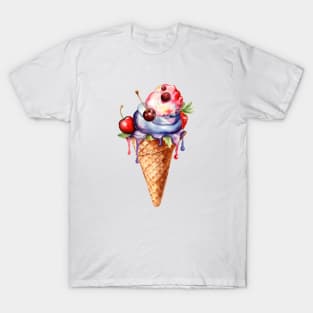 Summer Fruit And Ice Cream T-Shirt